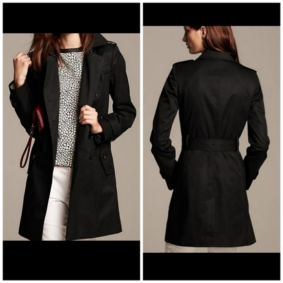 Banana Republic Jackets & Blazers - Banana Republic Double Breasted Black Trench Coat